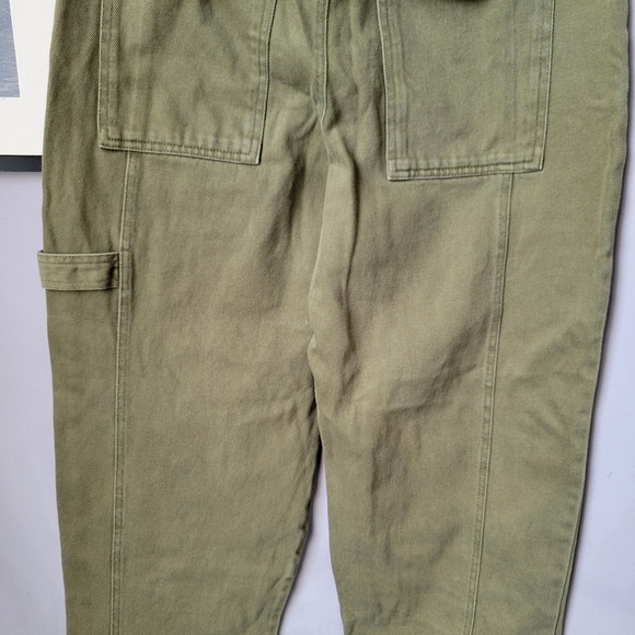 Alex Mill Phoebe Recycled-Denim Straight-Leg Cargo Pants Army Olive Green 26 - Picture 9 of 14